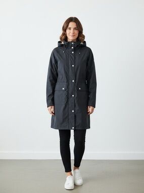 Patagonia Black Hooded Rain  Coat Women Size S